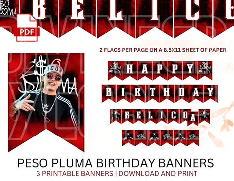 Peso Pluma Birthday Banners Peso Pluma Peso Pluma - Etsy 27th Birthday ...