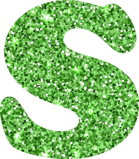 The Letter S Is Made Up Of Green Glitter