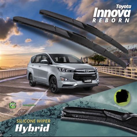 Jual Wiper Frameless Innova Reborn Karet Kaca Depan Silicon Hybrid Di