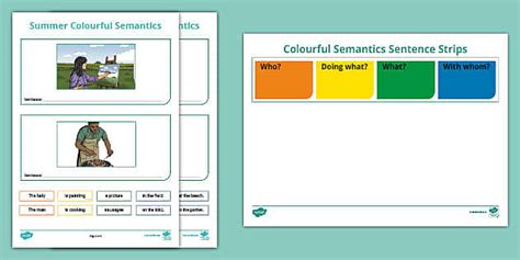 Older Learners Summer Colourful Semantics Teacher Made