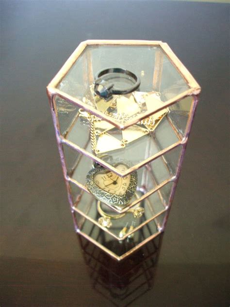 Large Geometric Glass Display Case ‹› Jewelry Display ‹› Mineral Display ‹› Pentagonal Prism