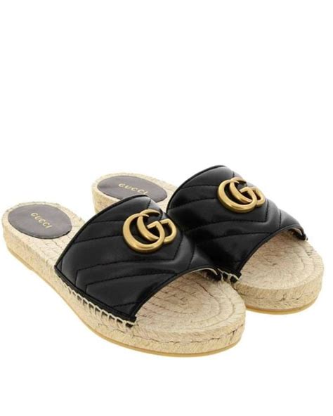 Lyst Gucci Flat Sandals Shoes Women In Black