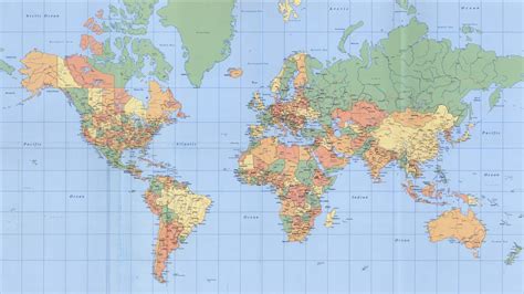 Download Detailed Political World Map 4k Wallpaper