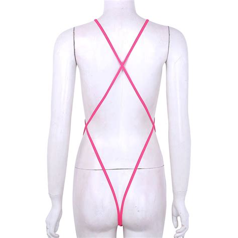 Buy Women Sexy Sling Shot Micro Mini Bikini One Piece Thong Teddy Swimwear Online At Lowest