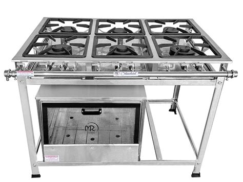 FOGÃO INDUSTRIAL INOX 6 BOCAS 3QS 3QD BAIXA PRESSÃO FORNO MRFogoes