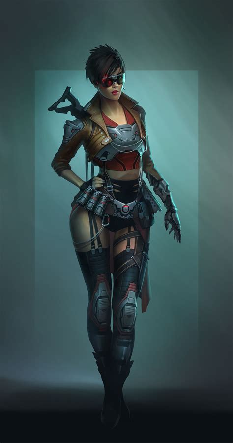 Char Design Practice Again Denis Rybchak Cyberpunk Girl Cyberpunk Character Female Characters