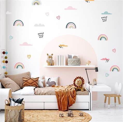 Rainbow Wall Decals, Cute Rainbow Wall Stickers, Boho Nursery, Bohemian ...