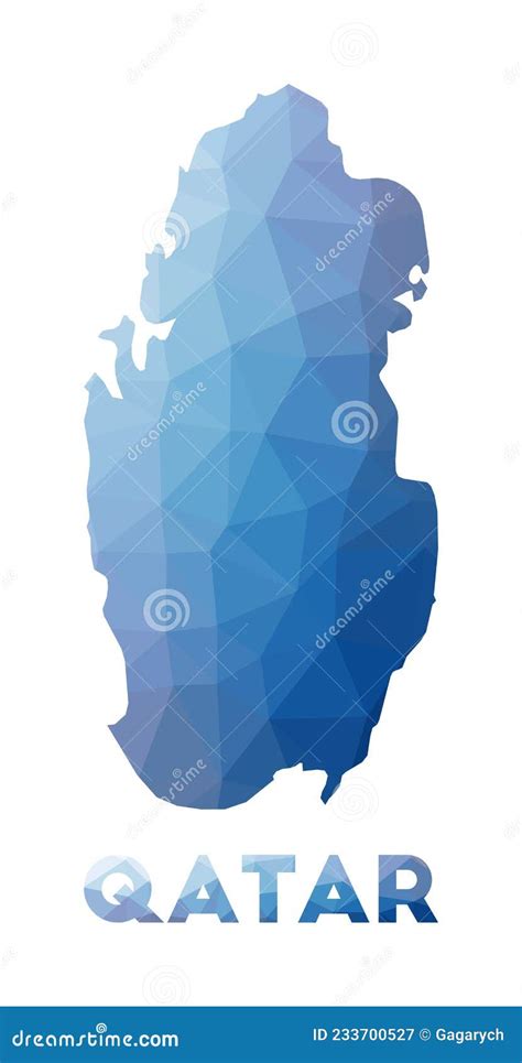 Low Poly Map Of Qatar Stock Vector Illustration Of Qatar 233700527