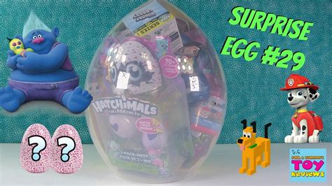 Hatchimals Giant Surprise Egg 29 Unboxing Colleggtibles Trolls Disney