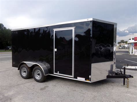 Diamond Cargo 7x14 Ta Trailer Black Ramp Side Door Extra Height Georgia Made Trailers