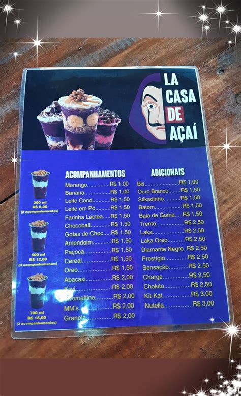 Menu Em La Casa De Açai Pub And Bar Cachoeirinha