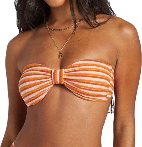 Billabong Tides Terry Betty Bandeau Bikini Top Multi Bol