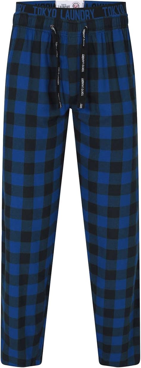 Tokyo Laundry Mens Checked Pyjama Trousers Dark Navy Xx Large