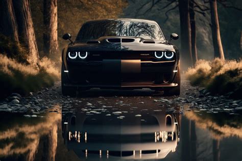 Black Dodge Challenger 4k Wallpaper for Desktop