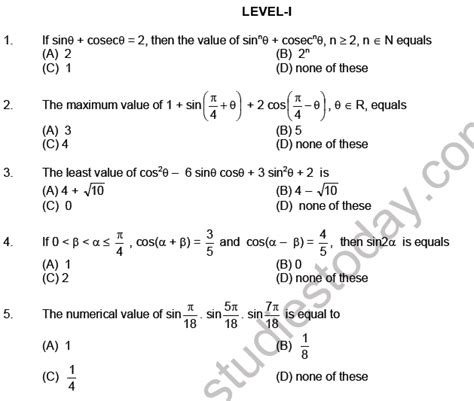 Advanced Trigonometry Problems