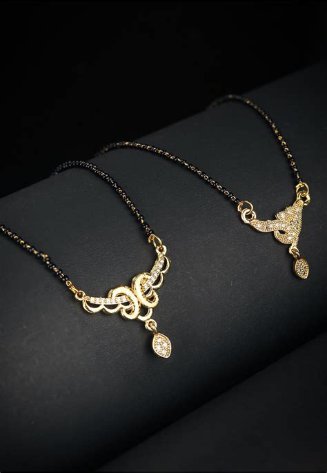 Buy Gold Plated American Diamond Studded Mangalsutra Online Jcu