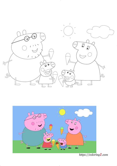 Peppa Pig Family Coloring Pages - 2 Free Coloring Sheets (2021)