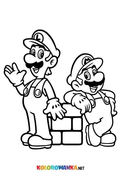 Mario I Luigi Kolorowanka Kolorowanki Do Druku