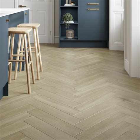 Oake And Gray Herringbone Nature Oak Luxury Rigid Vinyl Flooring With