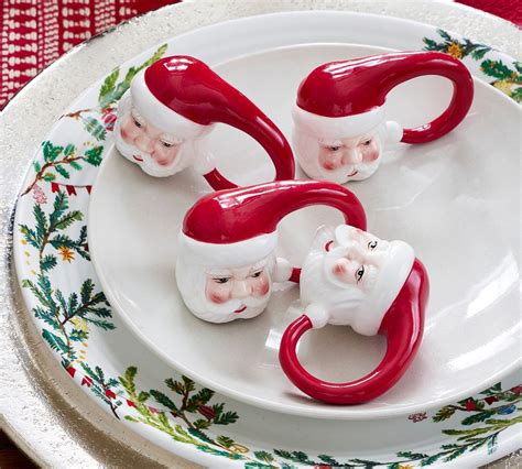 Figural Santa Napkin Rings Set Of Pottery Barn