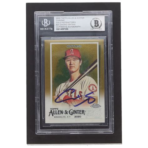 Shohei Ohtani Signed 2020 Topps Allen And Ginter Chrome Gold Refractors