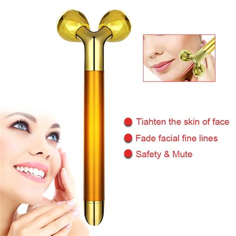 Buy 3d Roller Face Lift Electric Sonic Depuffer Pulse Facial Massager 24k