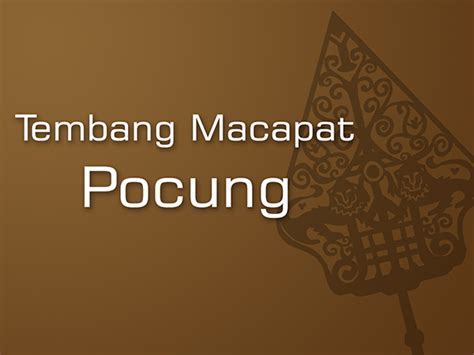 Contoh Tembang Macapat Pocung - Ajudan Soal