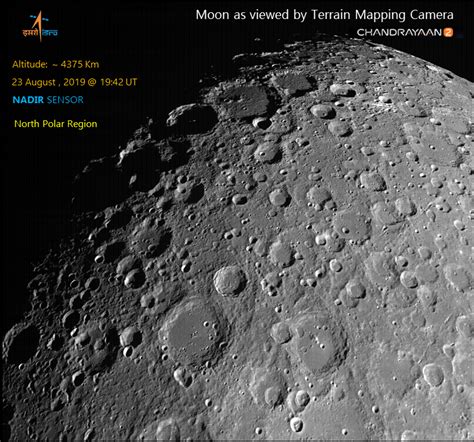 A View Of The North Polar Region Of The Moon As Seen By Chandrayaan 2