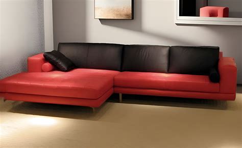 Red Leather Sectional Sofa With Chaise | Cabinets Matttroy