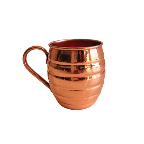 Caneca De Cobre Barril Moscow Mulle Modelo Frizada 350 Ml Cobre Lux