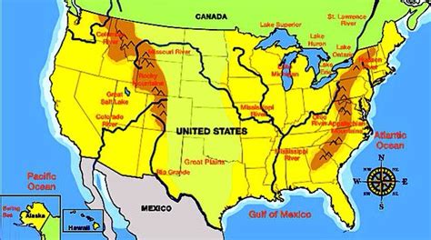 Map Of Us With Mountains – States Map Of The Us