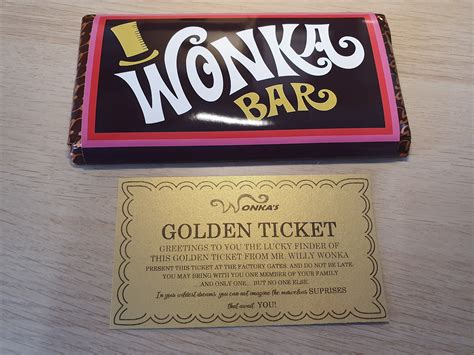 Golden Ticket Willy Wonka Chocolate Bars