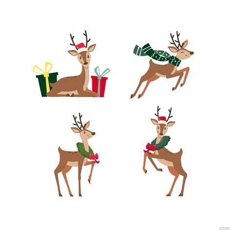 Christmas Deer Vector in Illustrator, SVG, JPG, EPS, PNG - Download ...