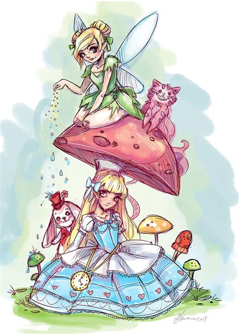 Alice And The Fairy By Noflutter On Deviantart Disney Tattoos Disney