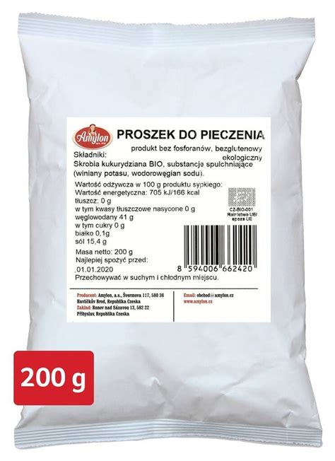 Proszek Do Pieczenia Ekologiczny Bezglutenowy G Amylon Bio Zak Tek