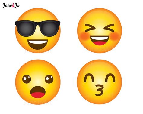 "40 Emoji Clipart, Emoji Clip art, Smiley Face Emoji Clipart, feelings ...