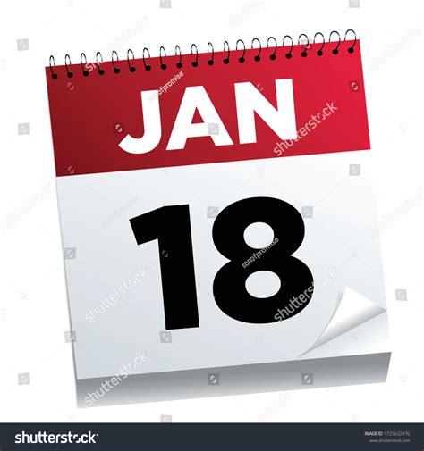 January 18th on a calendar page - illustrated. - Royalty Free Stock ...