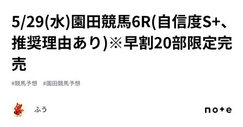 529水園田競馬6r自信度s😎、推奨理由あり※早割20部限定完売 ｜ふう