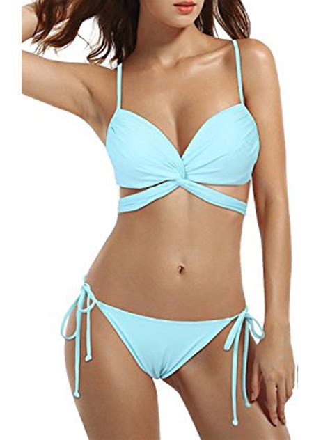 Sayfut Best Summer Bikini Set Padded Swimsuit Top Triangle Bottom