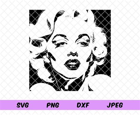 Marilyn Monroe Stencil Portrait Svg Marilyn Monroe Head Marilyn