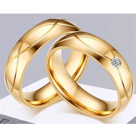 Ripley Aro De Matrimonio Hombre Genieka All Luxury BaÑado En Oro 18k Anillos Novios Bodas