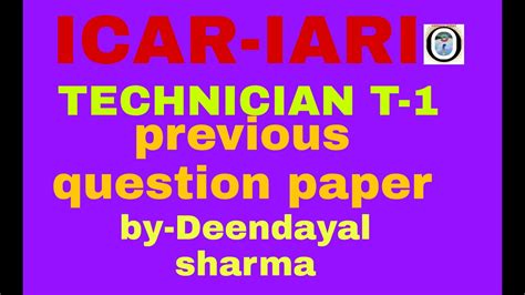 Icar Iari Technician T 1 2022 By Deendayal Sharma Icar Iari Technician