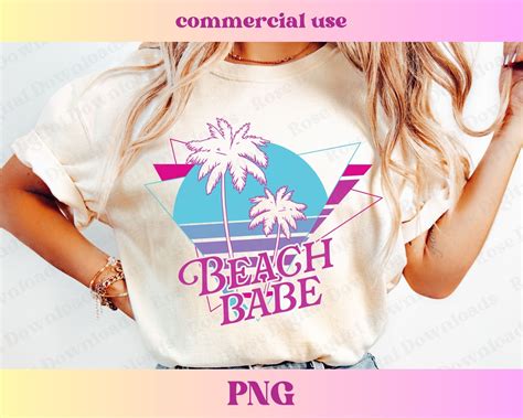 Retro Beach Babe Summer PNG Neon Lake Life Girls Trip Sublimation Design Palm Tree Digital