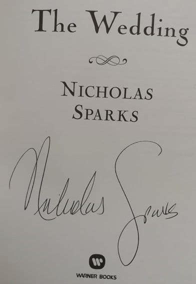 Nicholas Sparks The Wedding First Edition Signed