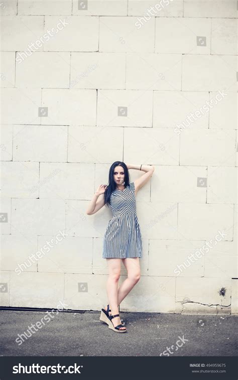 Sexy Brunette Slim Girl Model Posing Stock Photo 494959675 Shutterstock