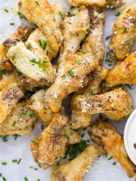 Crispy Garlic Parmesan Baked Chicken Wings Joyful Healthy Eats