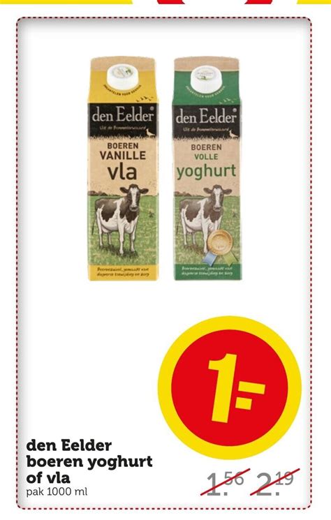 Den Eelder Boeren Yoghurt Of Vla 1000 Ml Aanbieding Bij Coop