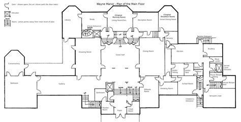 Wayne Manor - Main Floor Plan by geckobot on DeviantArt