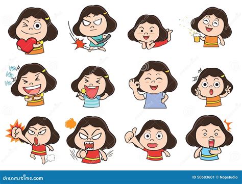 Girl acting cartoon stock vector. Illustration of friend - 50683601