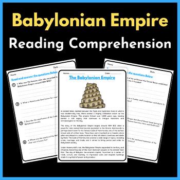 The Babylonian Empire Reading Comprehension Worksheet Ancient